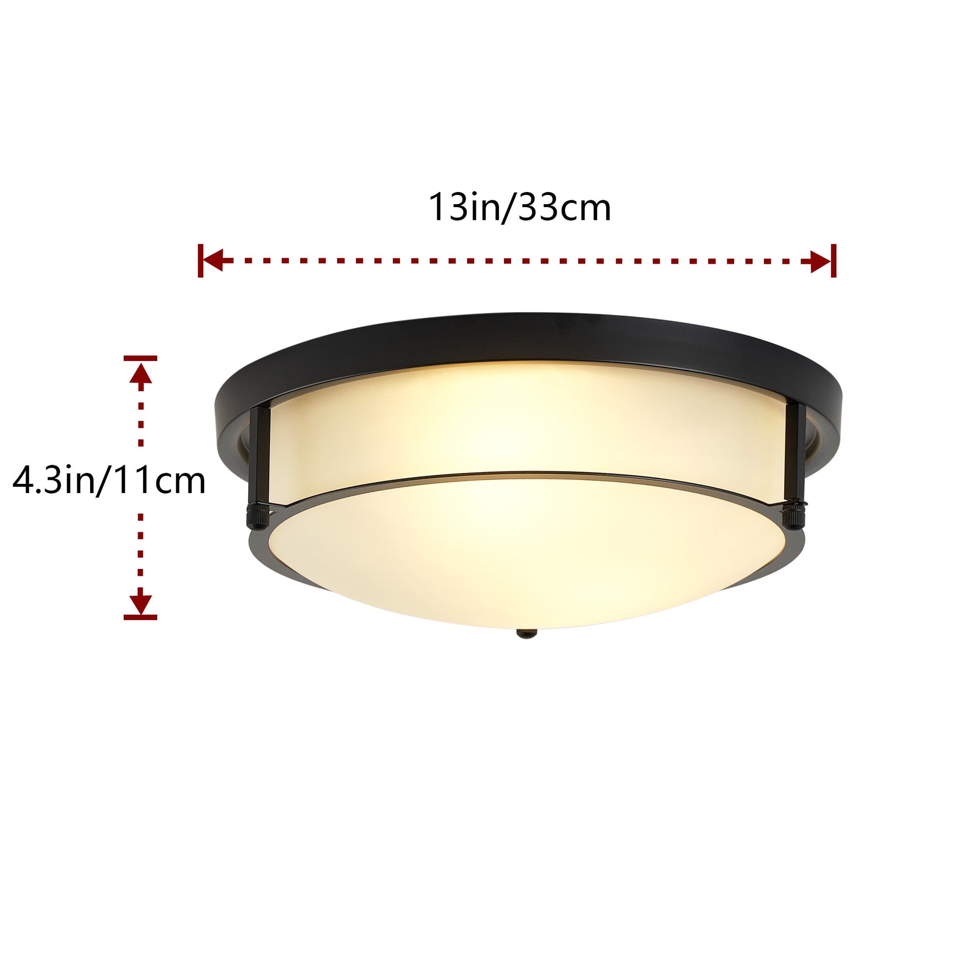 2-Lights Classic Modern Dimmable Flush Mount Lighting