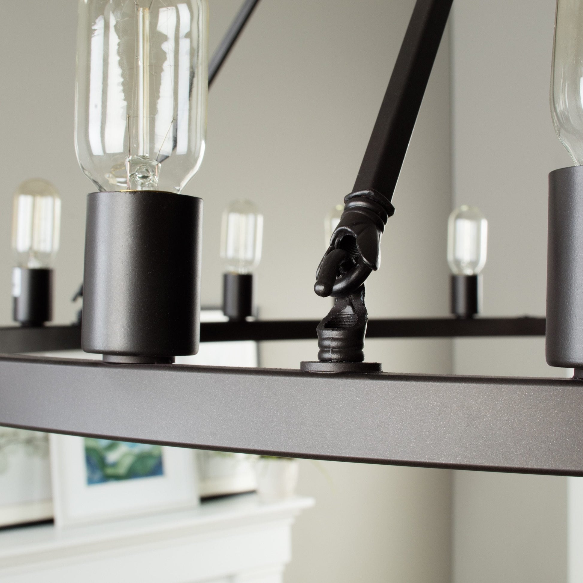 24-light Wagon Wheel Chandelier - 48-inch - Matte Black