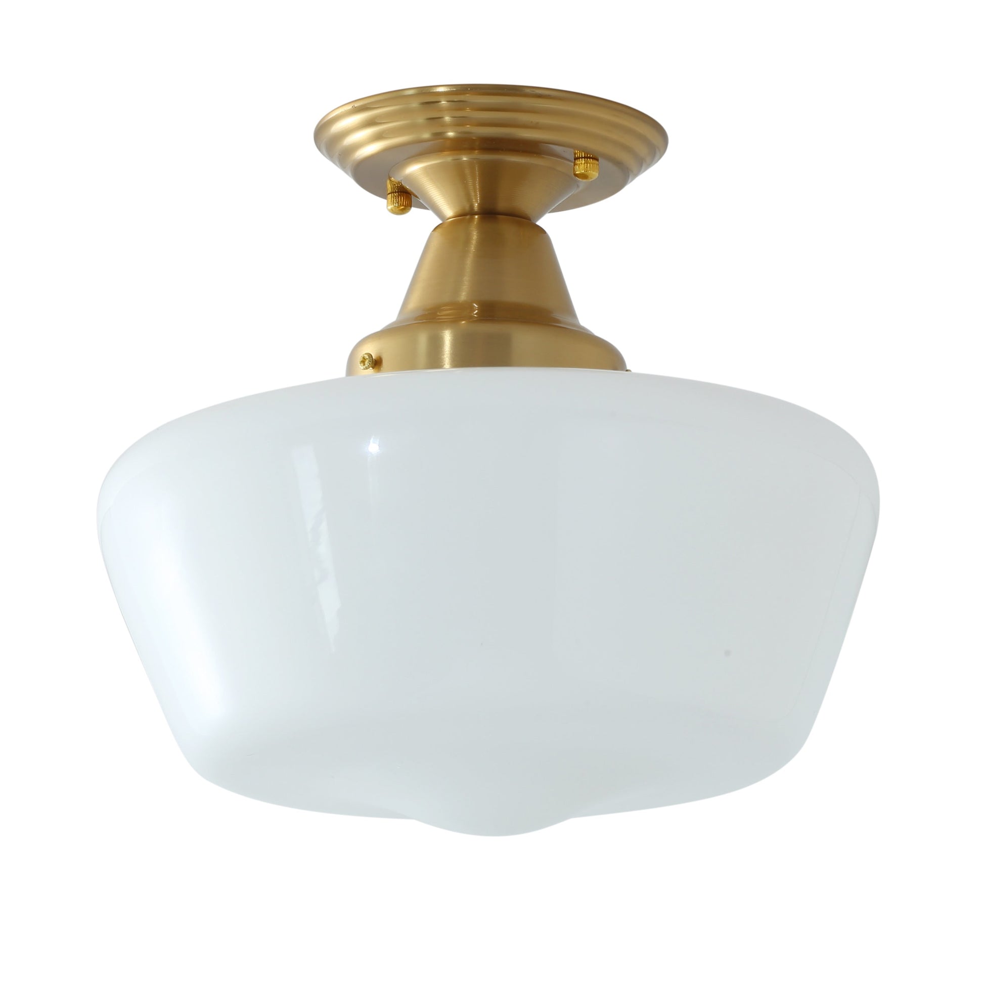 1-Light Industrial Dome Semi-Flush Mount Lighting