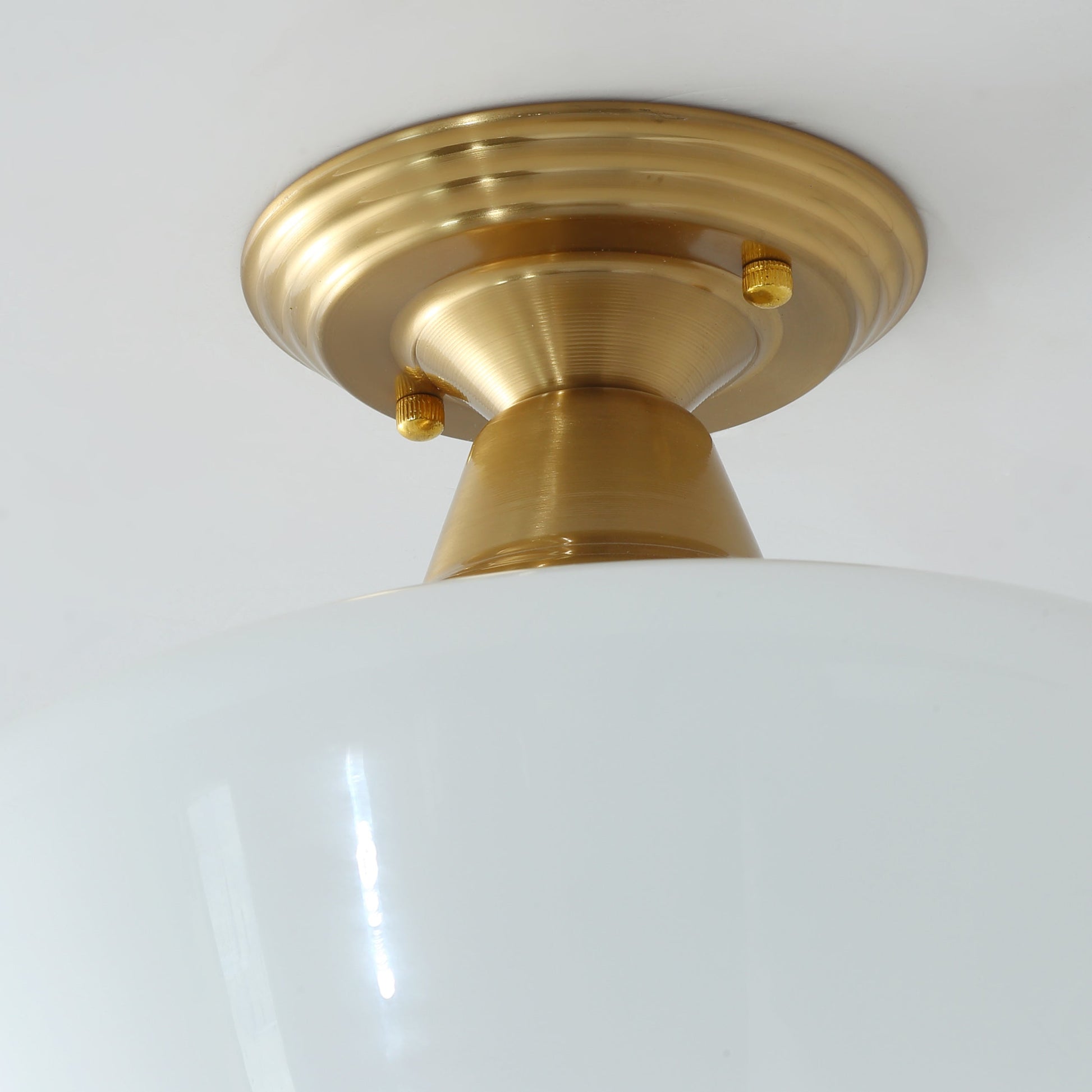 1-Light Industrial Dome Semi-Flush Mount Lighting
