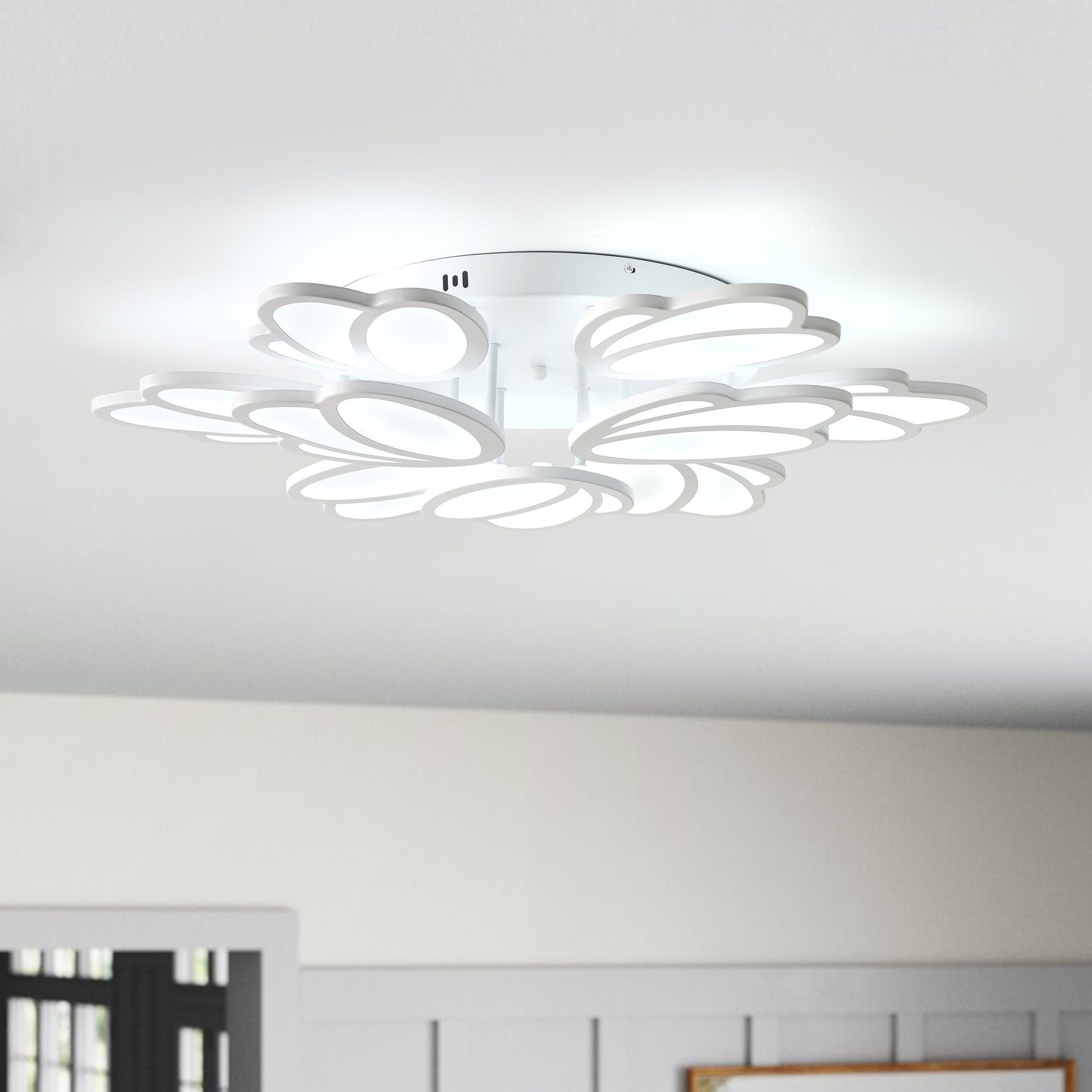 7-Lights Creative Petal Shape LED Semi-Flush Mount Lighting