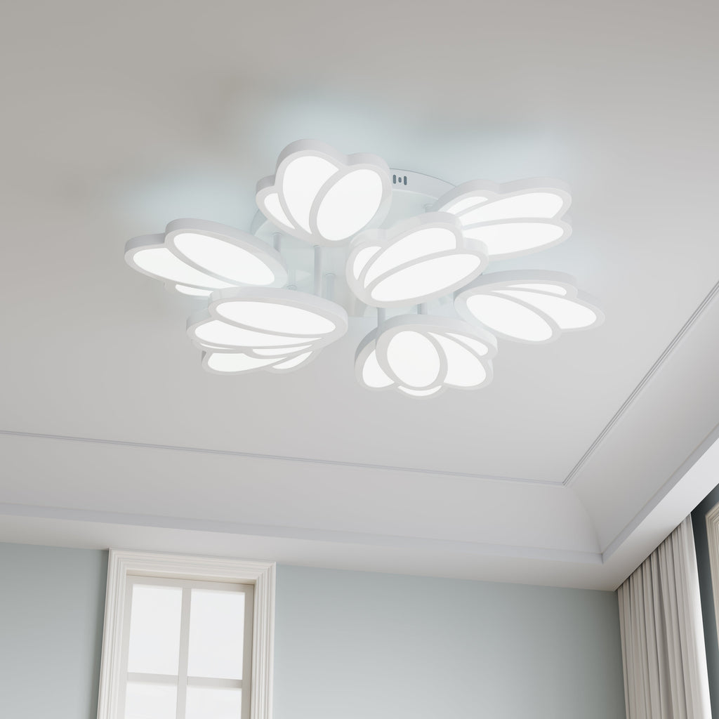 7-Lights Creative Petal Shape LED Semi-Flush Mount Lighting