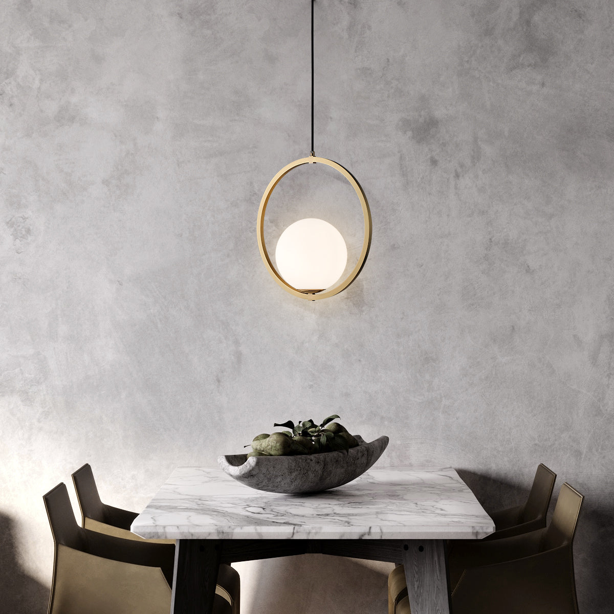 Brass Ring Globe Glass pendant lighting