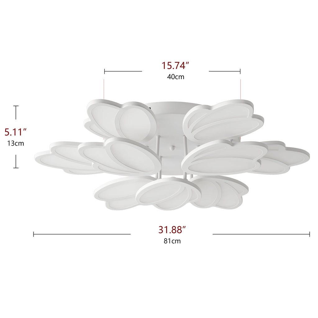7-Lights Creative Petal Shape LED Semi-Flush Mount Lighting