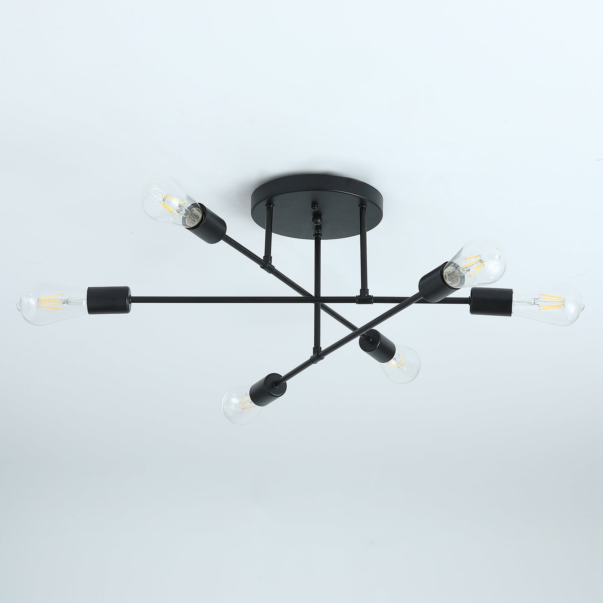 6-Lights Geometric Shape Semi-Flush Mount Lighting