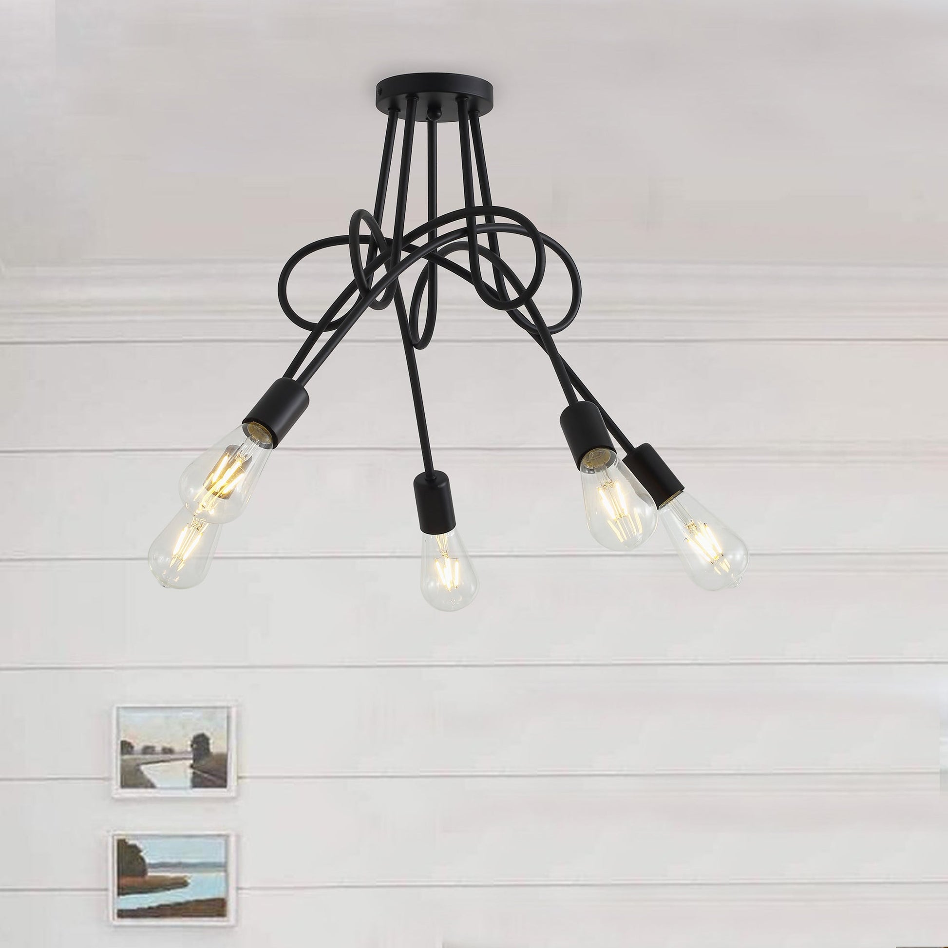 6-Lights Creative Semi-flush Mount Lighting