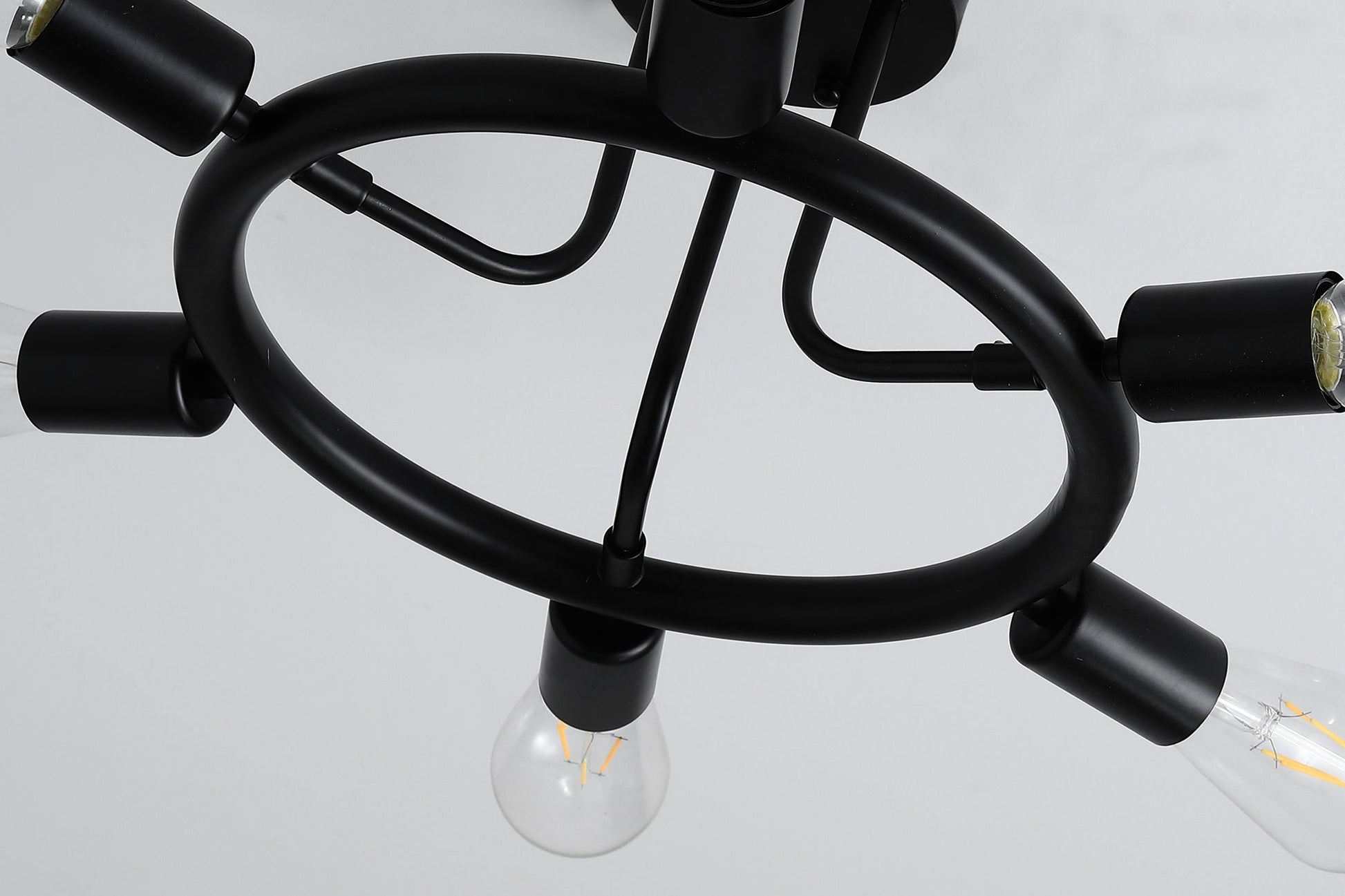 6-Lights Round Shape Semi-Flush Mount Lighting